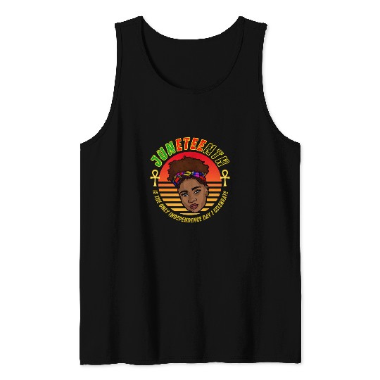 Black Queen Ankh Independence Day 1865 Juneteenth Tank Tops