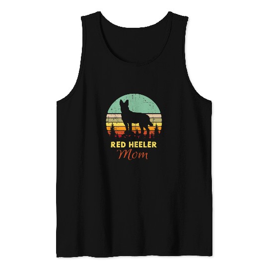 Australian Cattle Pet Retro Red Heeler Mom Gift Australian Cattle Dog Lover Mama Tank Tops