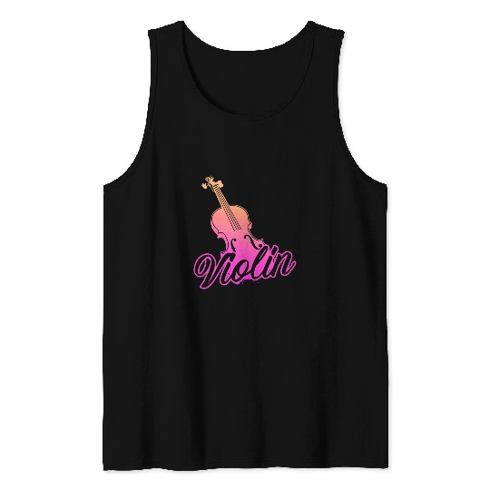 Funny Violin Fiddle Player Violinist Musician Instrument Orchestra Tank Tops