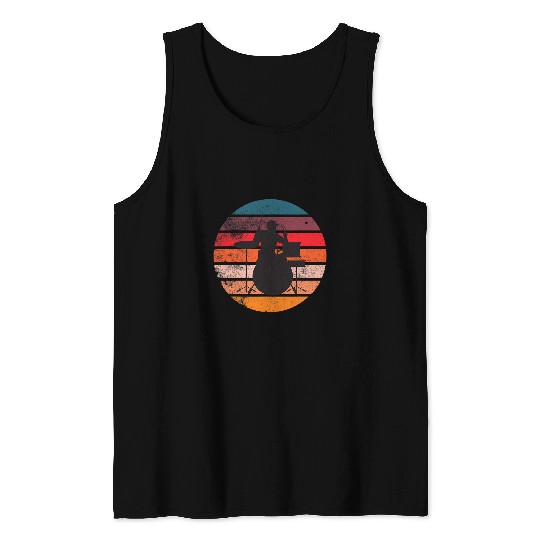Funny Drummer Retro sun drummer 70s Tank Tops