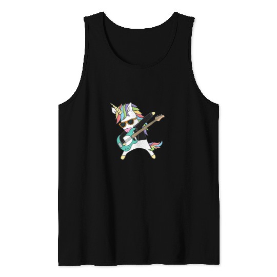 Funny Guitar Unicorns Guitarist Guitar Player Guitarist Rock Punk Bass Bassist Jazz Tank Tops