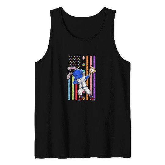 Sport Baseball Toddler Boys Easter Bunny Rabbit Baseball Catcher Kids Teens Tank Tops