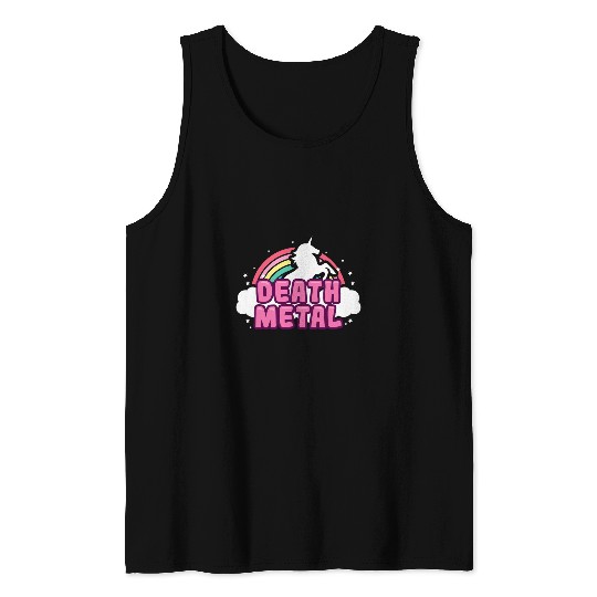 Heavy Metal Unicorns Lover Rainbow Metal Enthusiast Gift Tank Tops