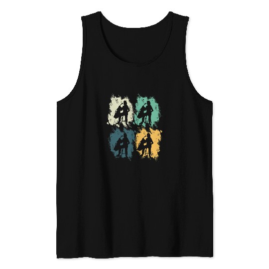 Funny Cellist Womens Retro Girl Cellist Cello Player vintages Orchestra Musician Tank Tops