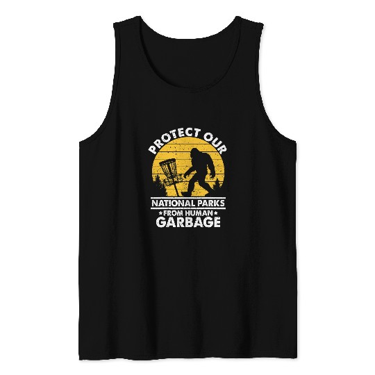 Sport DiscGolf bigfoots Disc Golf Protect Our National Parks Disc Golfing Tank Tops
