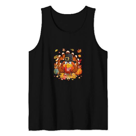 Sport Basketball Pilgrim Turkey 2Basketball Ball Fall Vibes Thanksgiving Day Tank Tops