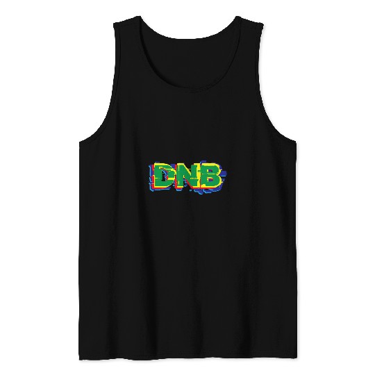 Funny Drummer DNB Heavy Glitch Junglist Drum n Bass Breakbeat Crew Tank Tops