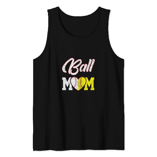 Sport Baseball ball mom softball baseball Design as an independent mom Tank Tops