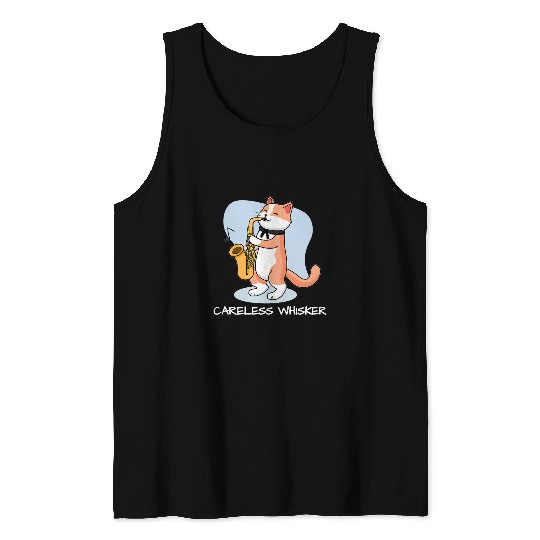 Funny Saxophone Hilarious cat plays saxophone Tank Tops