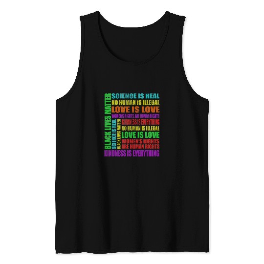 Black Lives Matter Science Real Love is Love Human Rights Tank Tops