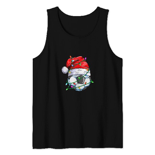 Sport Soccer Christmas Soccer Ball Team Santa Sports xmass Men Boys Kids Tank Tops