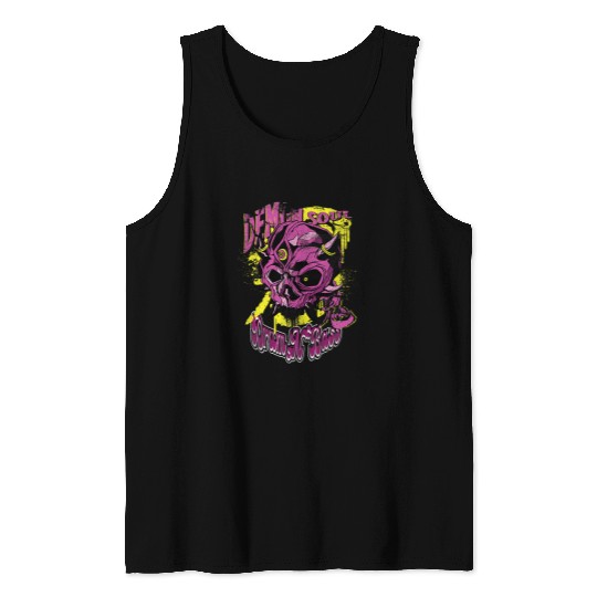 Funny Drummer Techno Hardcore Gabber Ecstasy Satan Frenchcore Drum n Bass 6 Tank Tops