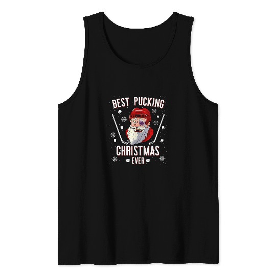 Sport Hockey Santa Claus Injured Hockey bests Pucking Christmas Ever Funny Tank Tops