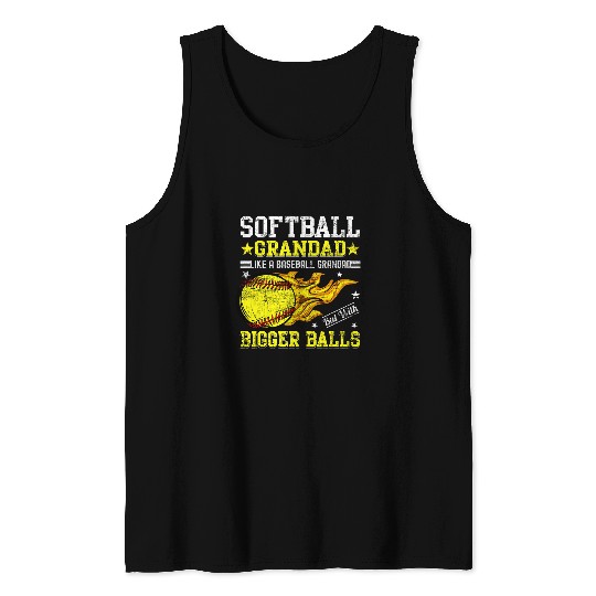 Sport Baseball Mens Softball Grandad Like A Baseball Grandad But Bigger Balls Tank Tops