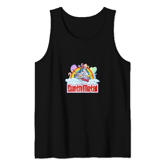 Funny Drummer Unicorns Grunge Death Metal Music Unicorns Rainbow Tank Tops