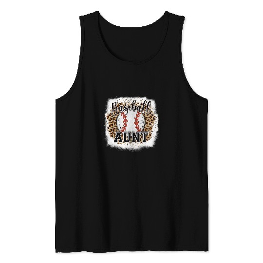 Sport Baseball Aunt Leopard Bleached Womens Baseball Mothers Day Tank Tops