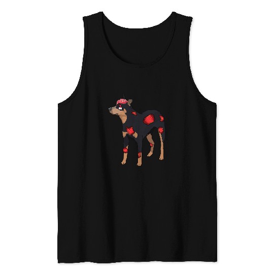 Australian Cattle Pet Scary Australian Cattle Dog Red Blue Heeler Zombie Halloween 0 Tank Tops