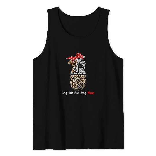 english bulldog mom pocket bulldog mom mors day 1 Tank Tops