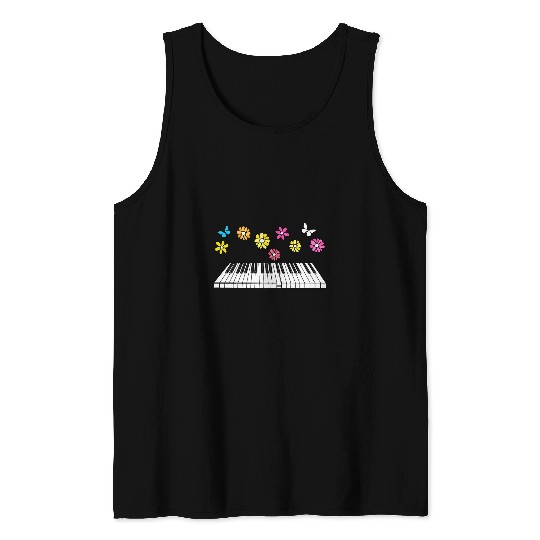 Funny Piano Mothers Day Piano Female Pianist Music Teacher Tank Tops
