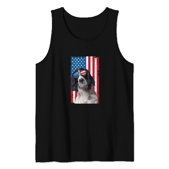 English Springer Spaniel Pet Dog For Men Kids Boys 4th of July 2 Tank Tops