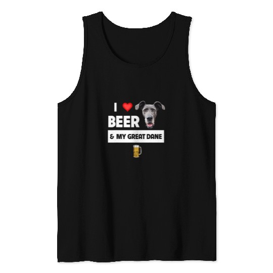 Great Dane Pet Beer I Love Beer and My Great Dane Mom Dad Dog Owner Drinking 21 Tank Tops