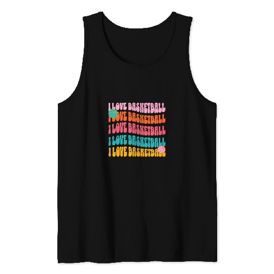 Sport Basketball I love basketball cute girls tee Tank Tops