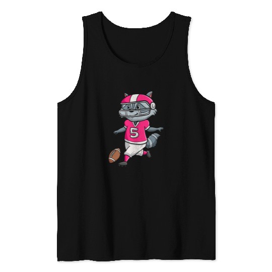 Sport American Football Player Raccoon Lover wild Animal Trash Panda Tank Tops