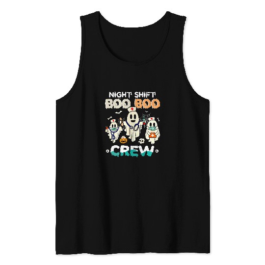 Night Shift Boo Boo Crew nurses Halloween nursess RN Tank Tops