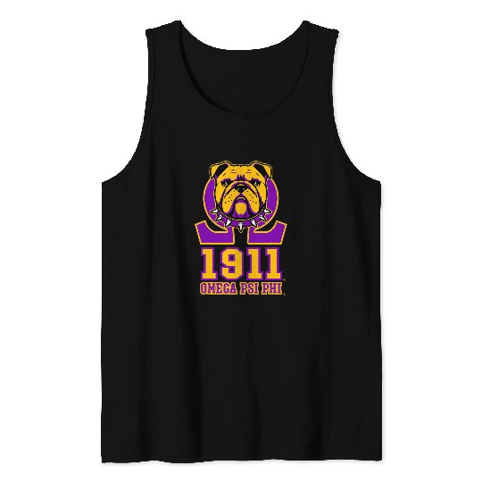 English Bulldog Pet Omega Psi Phi Fraternity Omega Psi Phi Bulldog Tank Tops