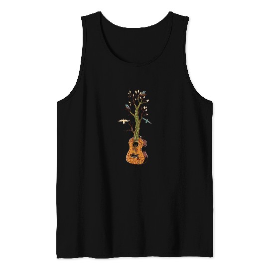 Funny Guitar Tree of Life Guitar 208 Guitarist Tank Tops