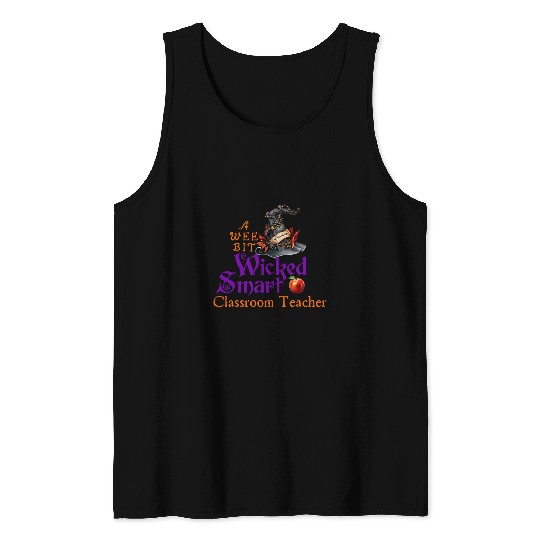 Cute A Wee Bit Wicked Classroom Teacher Halloween Tank Tops