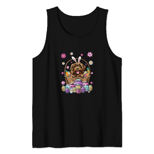 Cockapoo Pet Bunny Cockapoo Dog Happy Easter Day Lover Egg Hunt Tank Tops