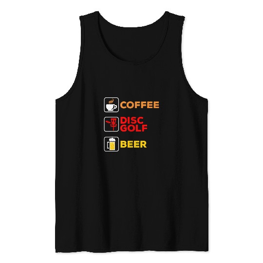 Sport DiscGolf Beer Disc Golfing Coffee Disc Golf Beer Tank Tops