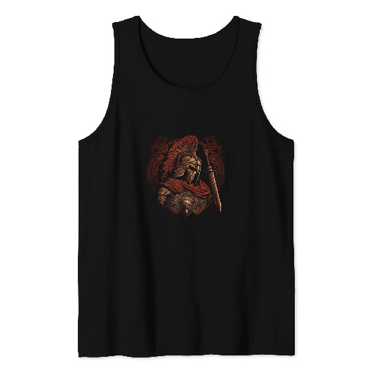 Gladiator Helmet Leonidas Sparta Greek Warrior Spartan Tank Tops