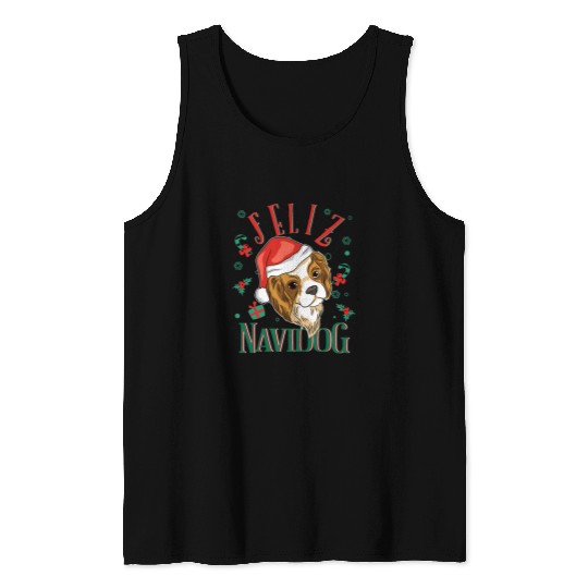 Cavalier Pet Feliz Navidog Cavalier King Charles Spaniel Christmas Tank Tops