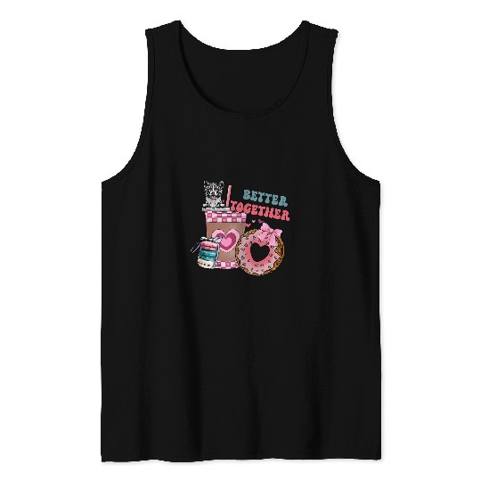 Akita Pet Better Together Groovy Retro Valentines Day Dog Tank Tops