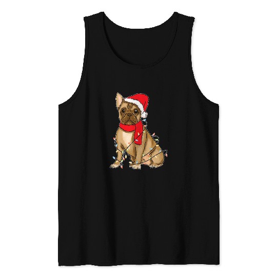 English Bulldog Pet Fun Christmas Celebrate Holidays Joy Party Tank Tops