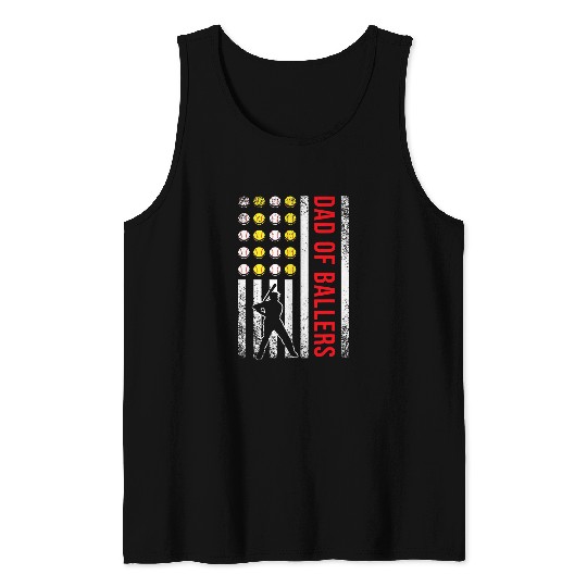 Sport Baseball American Flag Baseball Player Dad Team Coachs Softball Dad Tank Tops