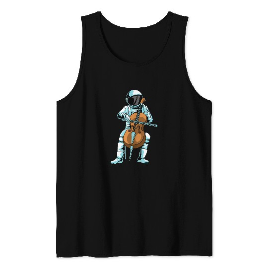 Funny Cellist Astronauts Cello Musician Orchestra Classical Astronaut Music Cellist Tank Tops