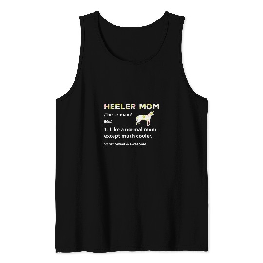 Australian Cattle Pet Red Blue Heeler Mom Floral Print Australian Cattle Dog Gifts Tank Tops