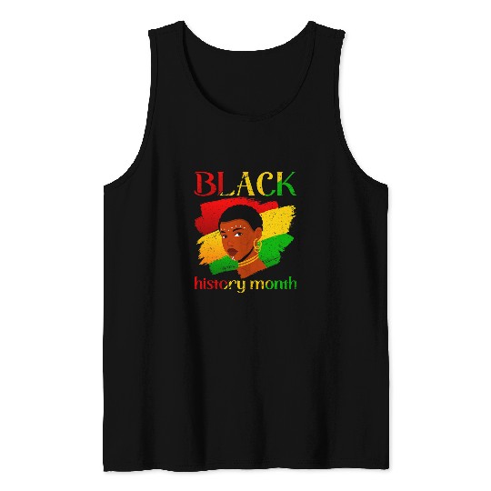 Black Queen African Black Girl Black History Month Pride Tank Tops