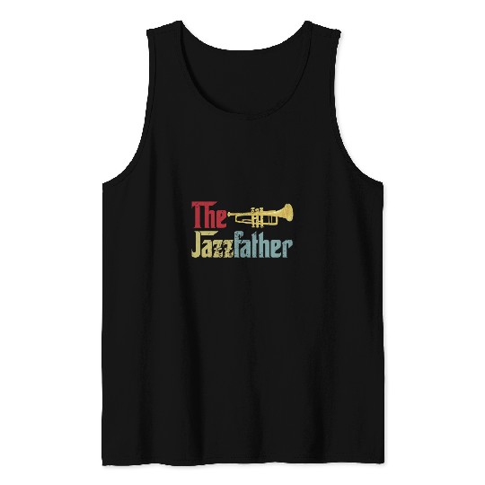Funny Trumpet vintages The Jazzfather Happy Fathers Day Trumpet Player Tank Tops