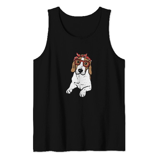 Beagle Pet Polka Dots Bandana Dog Lover Owner Girls Women Gift Tank Tops