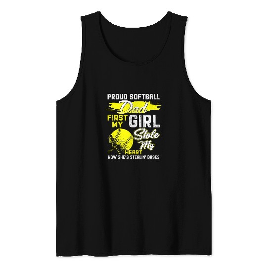 Softball Gift Mens Proud Dad Funny Dad From Daughter Fathers Day 107 Tank Tops