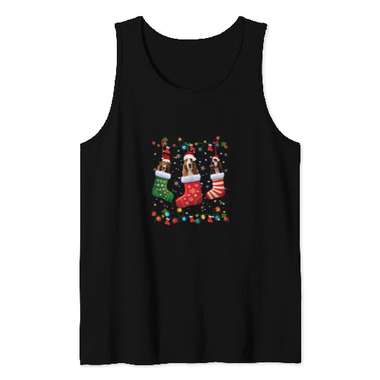 Basset Hound Pet Christmas Socks Funny xmass Pajama Dog Lover Tank Tops