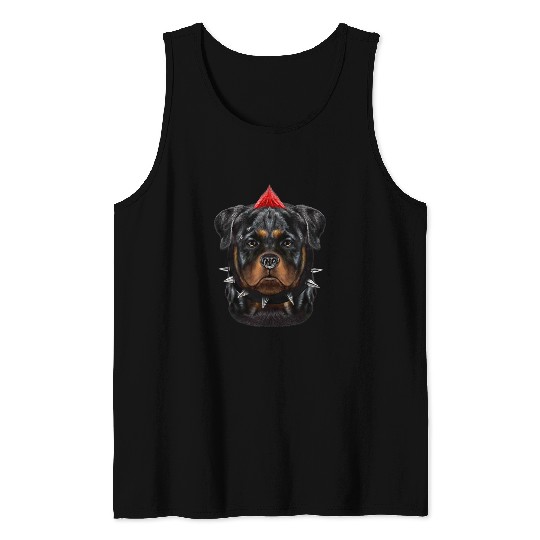 Rottweiler Pet in Punk Rock Style Tank Tops