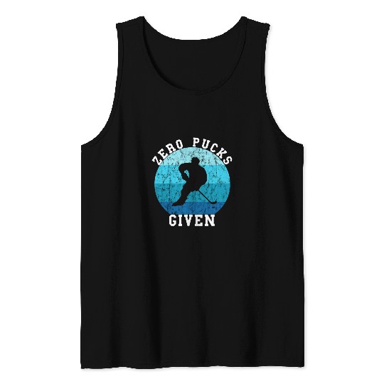 Sport Hockey Zero Pucks Given Retro Vintage Ocean Water Ice Tank Tops