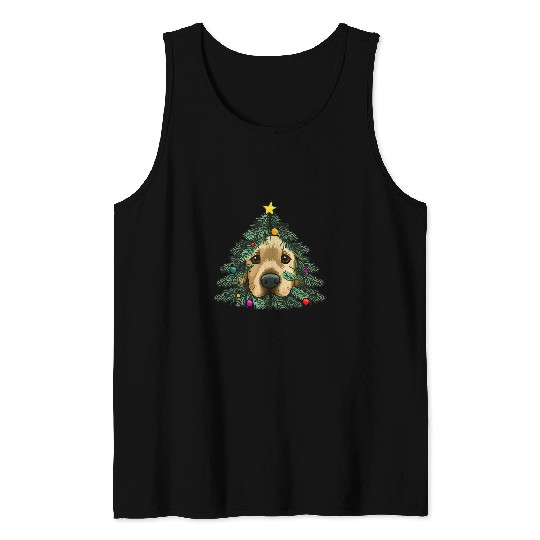 Golden Retriever Pet GoldenRetrieverPuppy in Christmas tree Tank Tops