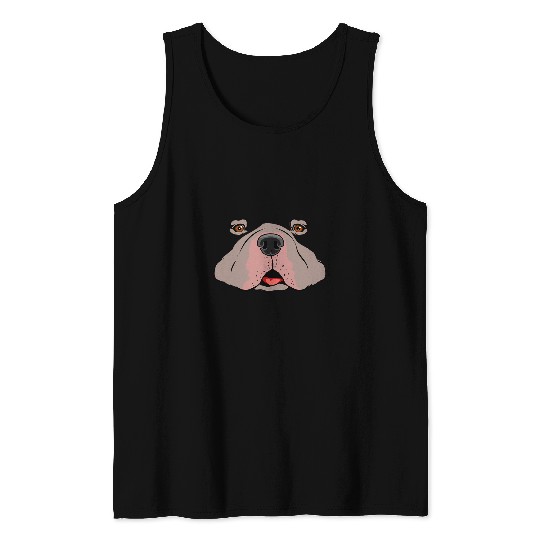 Bully Pet Funny Bulldog Halloween Costume American Bull Dog Face Tank Tops