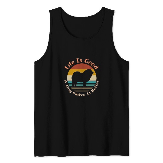 Chow Chow Pet Retro 637 Tank Tops